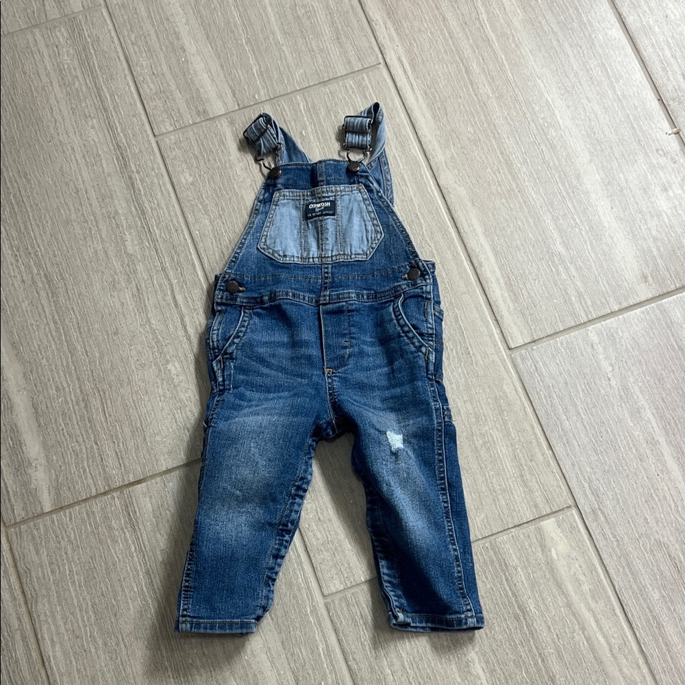 OshKosh B'gosh Distressed Dark Blue Denim toddler Overalls